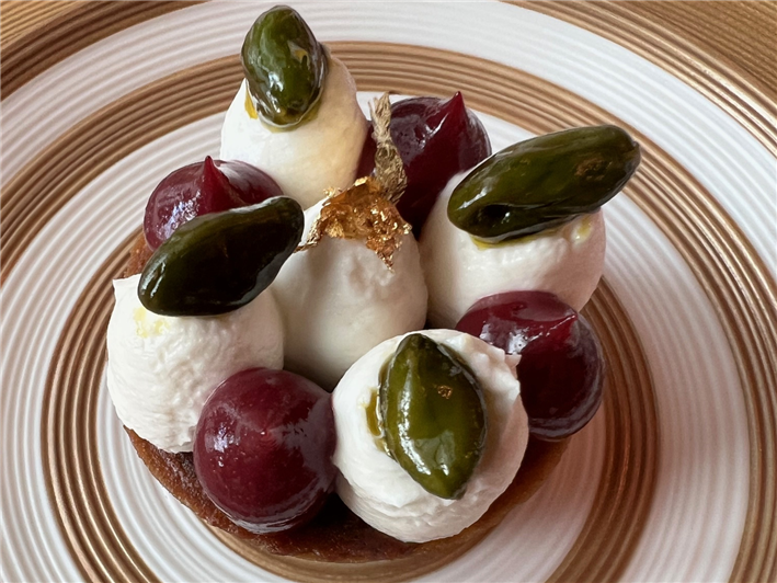 pistachio Bakewell tart